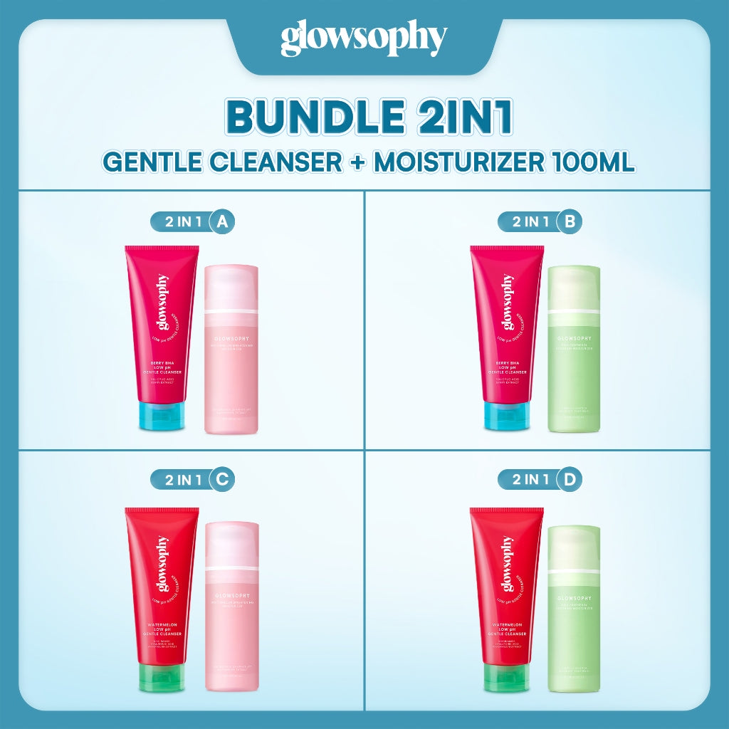 Glowsophy Bundle 2in1 Clean & Moist Duo - Gentle Cleanser + Moisturizer 100ml