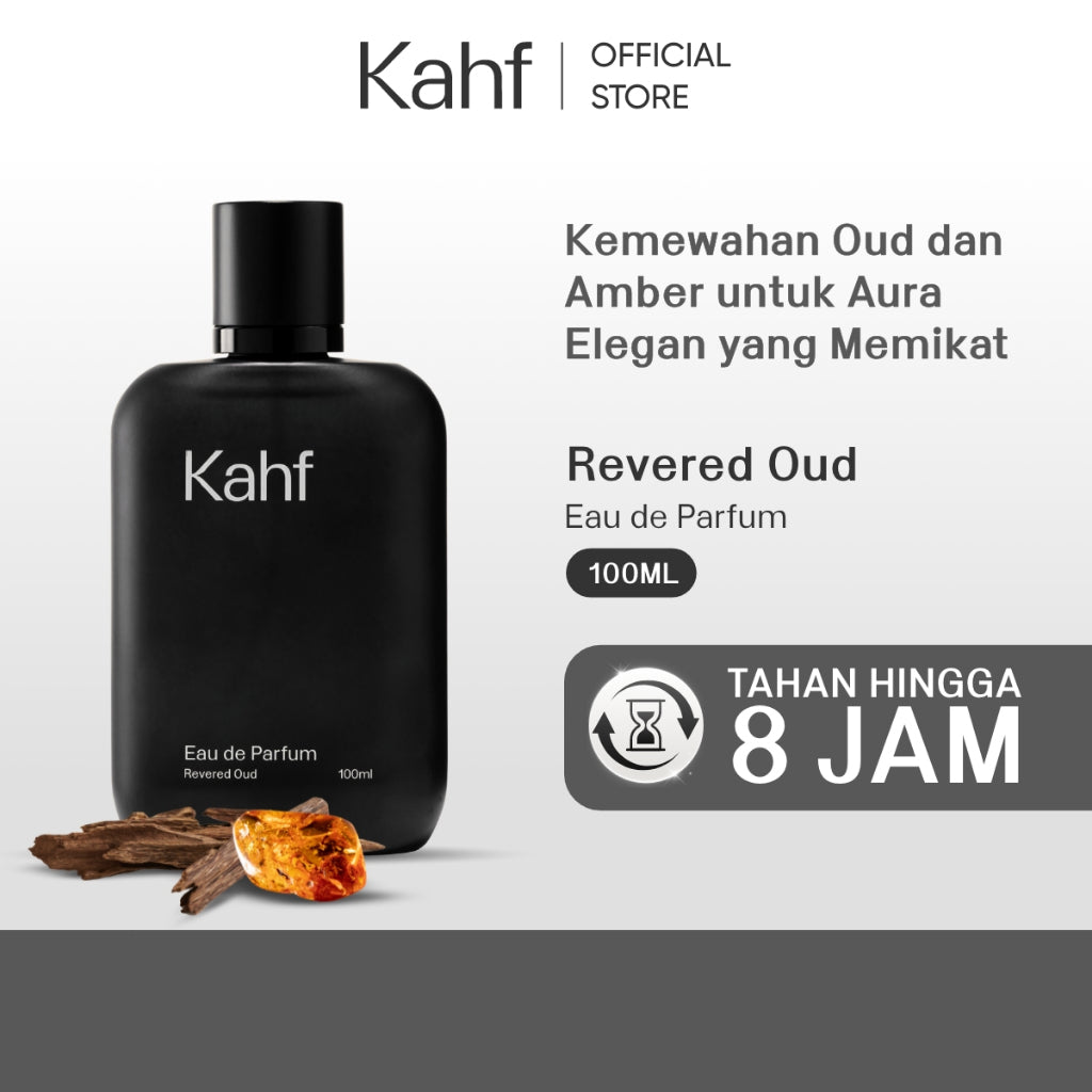 Kahf Revered Oud Eau de Parfum 100 ml Long-Lasting Fragrance (EDP) - Oud and Amber Scent  - Wangi Tahan Lama - Luxury Scent 香水