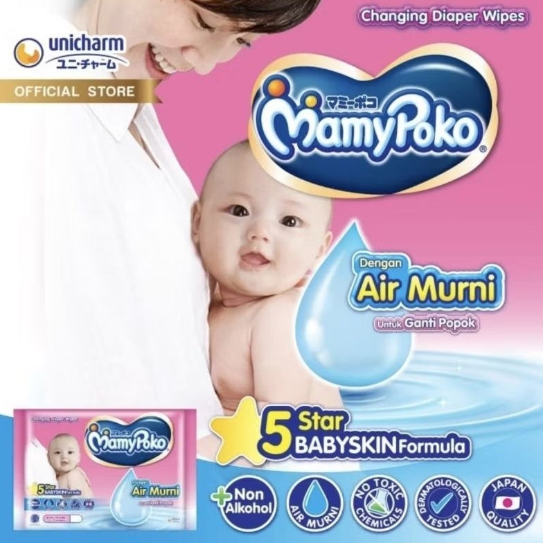 Mamy Poko Tisu Basah Bayi Air Murni Parfum 50 s - Beli 1 Gratis 1