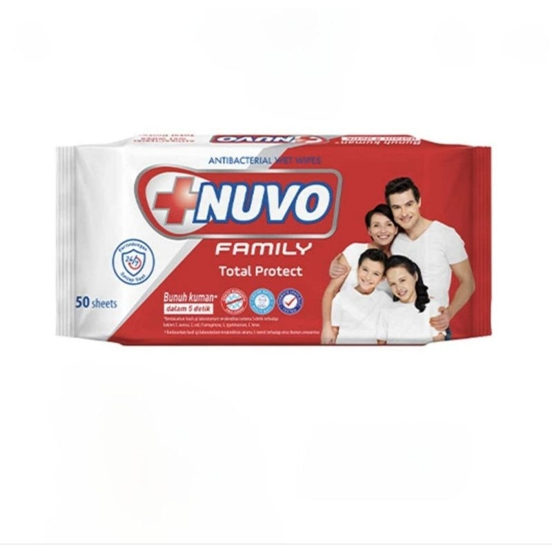 Nuvo Family Tisu Basah Antiseptik 2 x 50 s