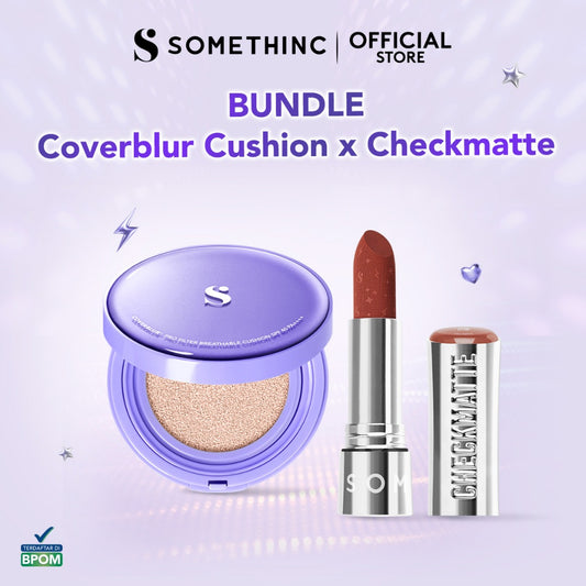SOMETHINC [2 PCS] CoverBlur Pro Filter Breathable Cushion SPF 40 PA++++ x Checkmatte Transferproof Lipstick - Lipstick Batang Transferproof