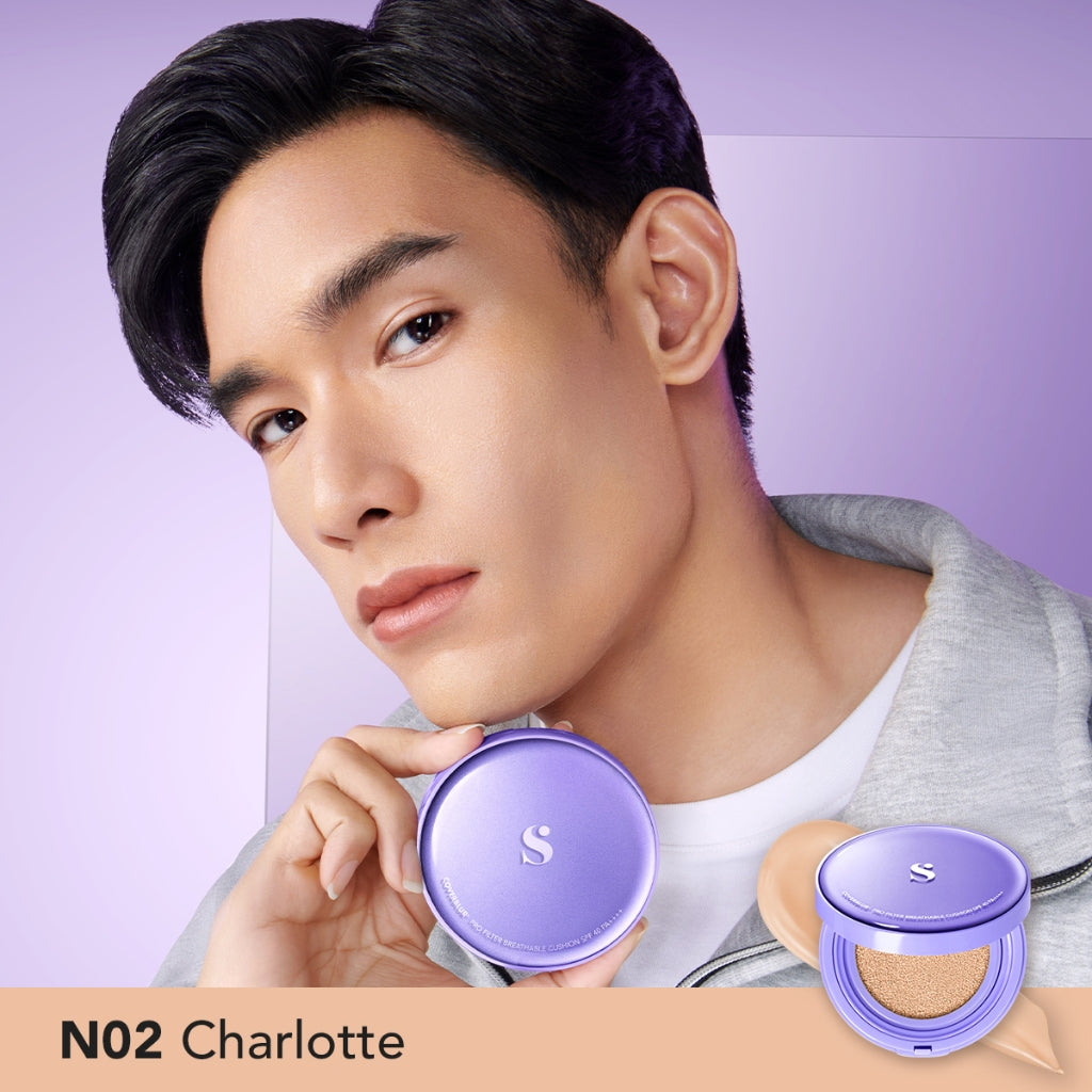 SOMETHINC [2 PCS] CoverBlur Pro Filter Breathable Cushion SPF 40 PA++++ x Forever Stay Comfort Lip Glaze