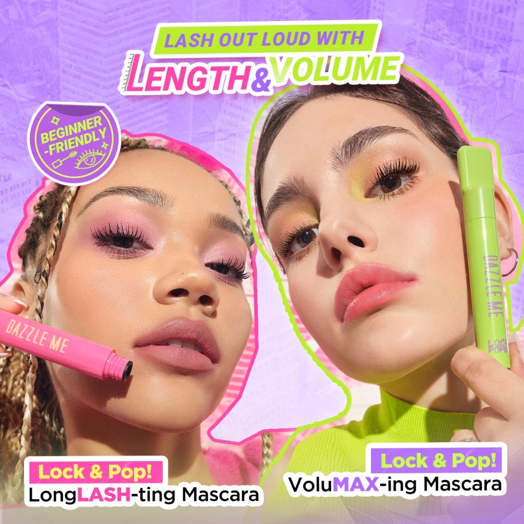DAZZLE ME Lock & Pop! Duo Mascara Series VoluMAX-ing and LongLASH-ting Mascara