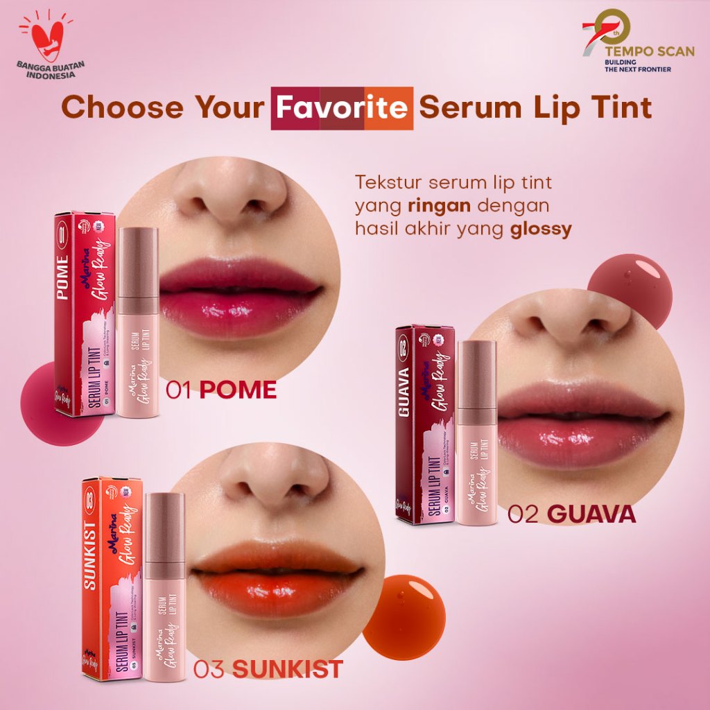 Marina Glow Ready Serum Lip Tint 2,8 ml - Exp Date : 04.2026