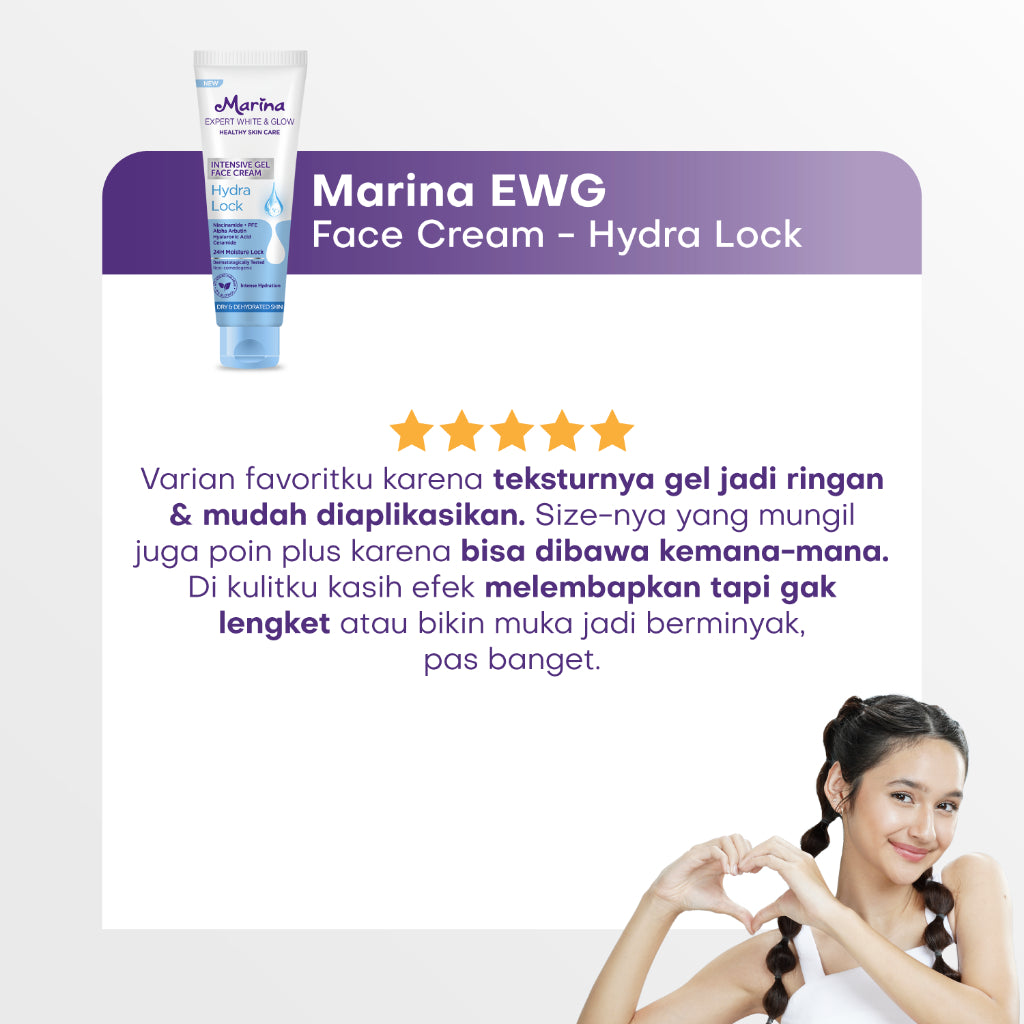 Marina Expert White & Glow Intensive Gel Face Cream – Hydra Lock - Exp : 04.2027