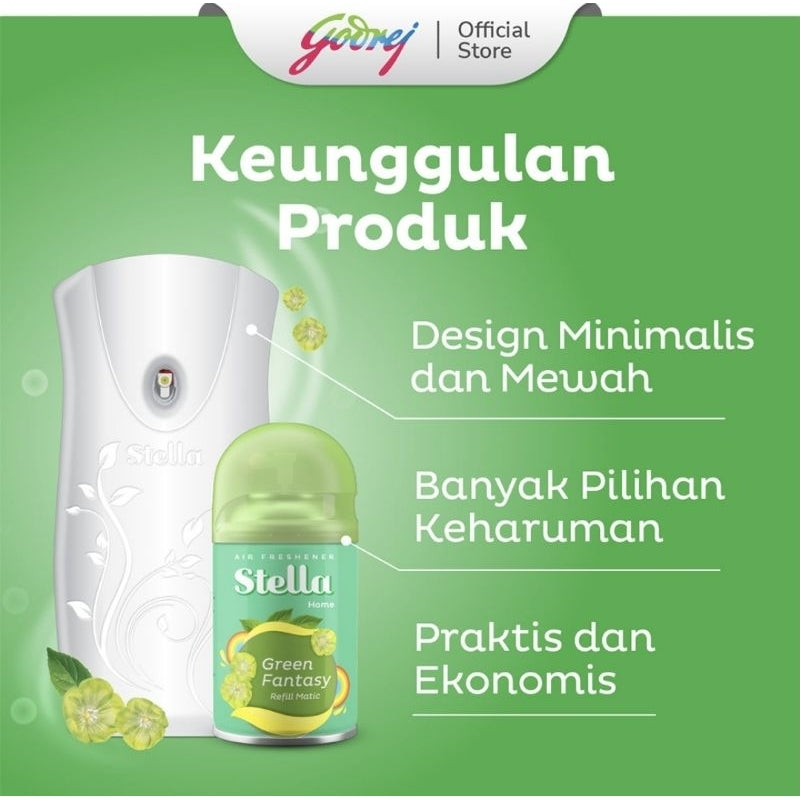 Stella Pengharum Ruangan Otomatis Alat + Refill 225 ml