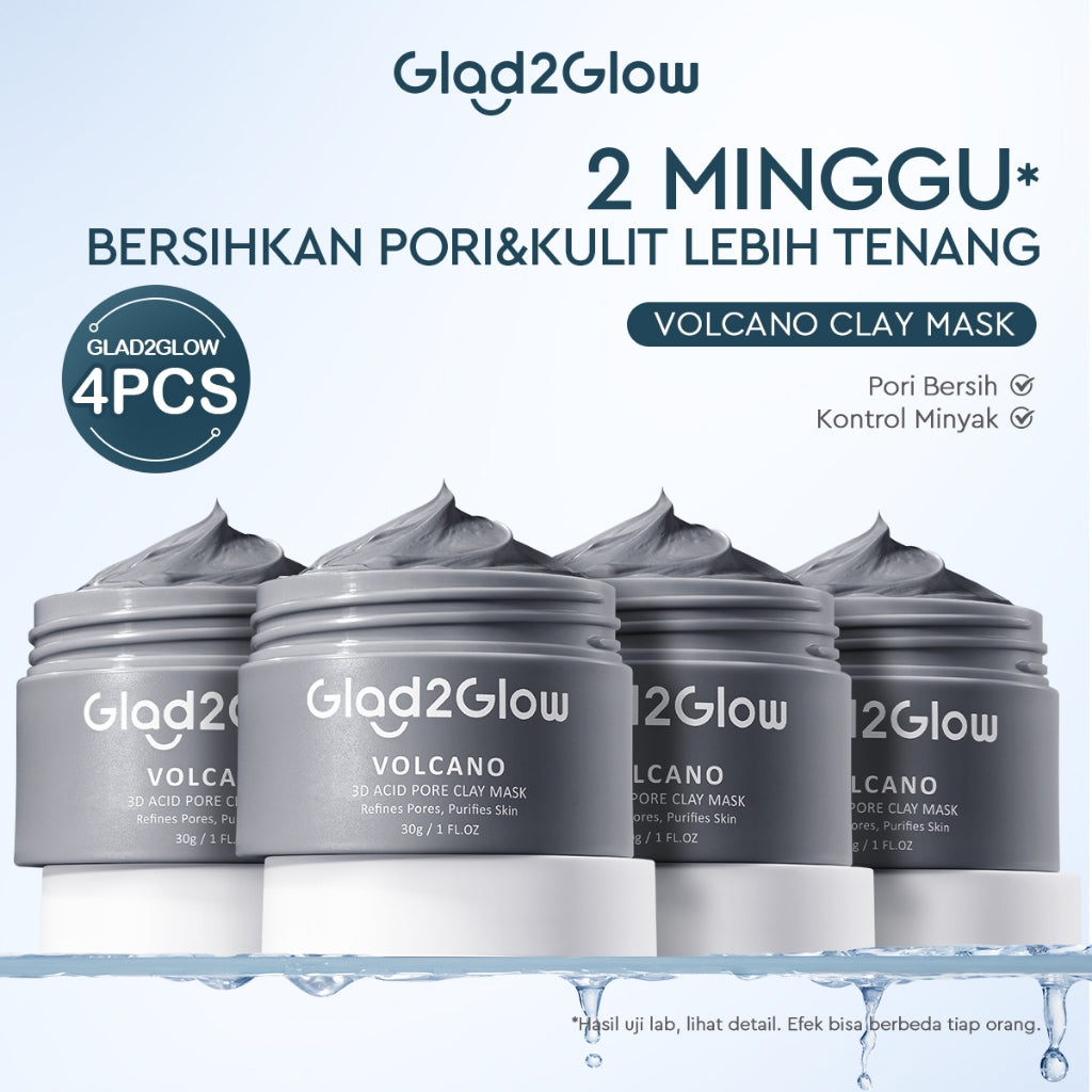 Glad2Glow Volcano 3D Acid Pore Clay Mask Masker Wajah Masker Glad2Glow Masker Komedo Dan Pori Pori Wajah Deep Pores Cleansing Masker Organik Clay Mask Clay Masker Mud Mask Face Masker Jelly Mask Sheetmask Wash Off Mask Masker Jerawat G2Glow Official Store