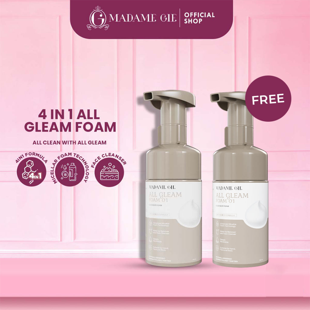 [BELI 1 GRATIS 1] Madame Gie 4 in 1 All Gleam Foam - Facial Wash MakeUp Remover