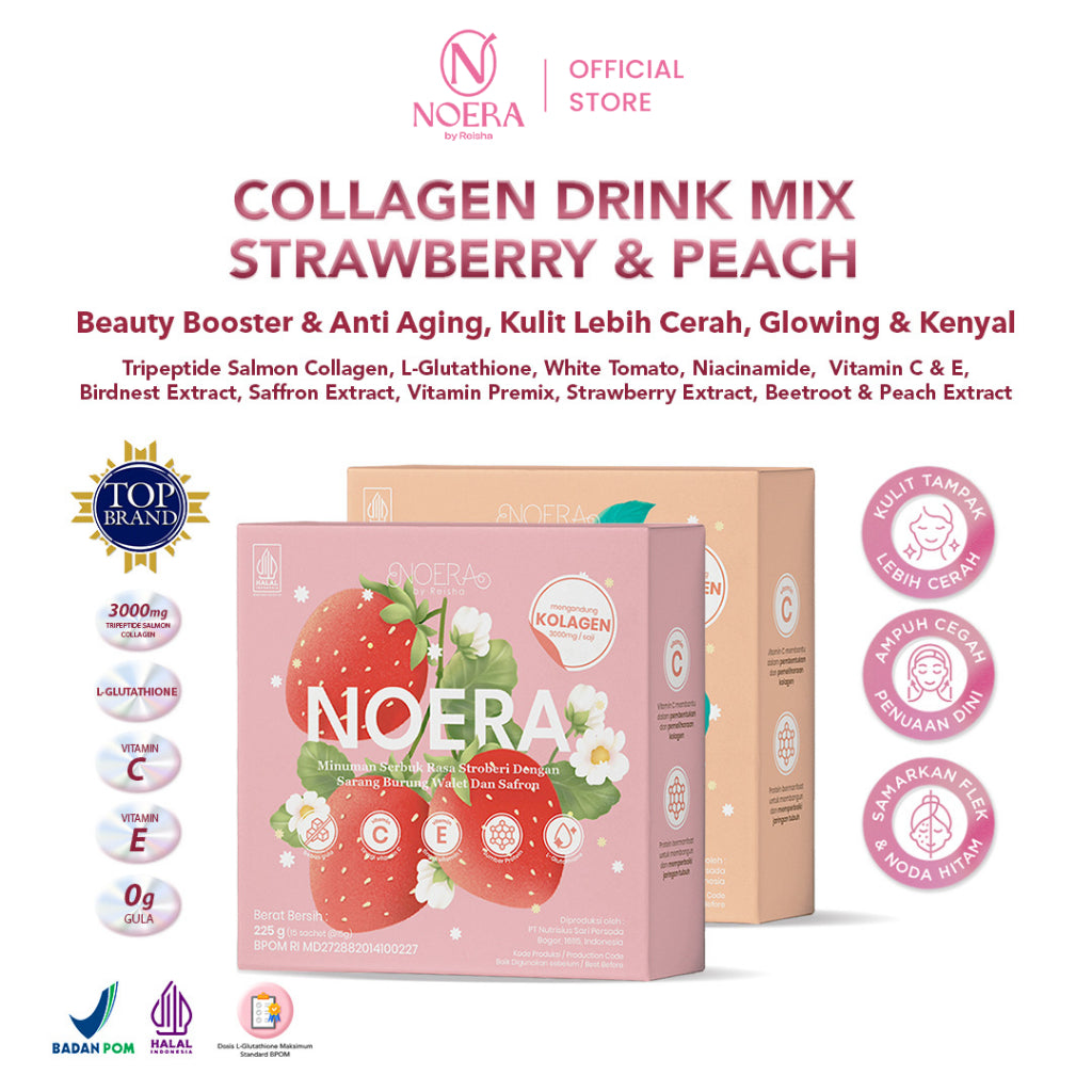 Noera Package 2 Box Noera Collagen Drink Improved Formula | Minuman Kolagen | Kolagen 3000mg L-Gluthatione 350mg