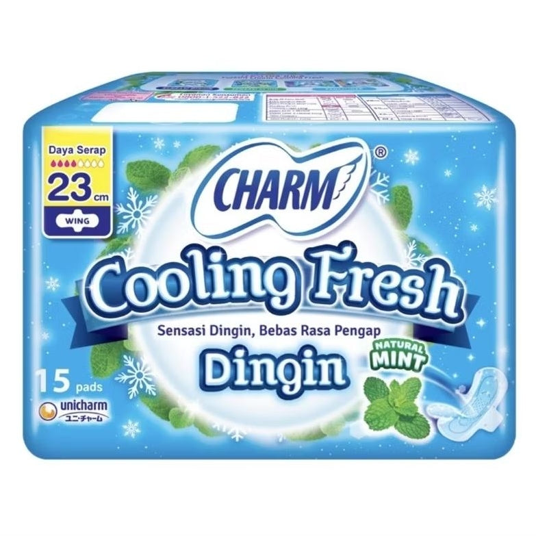 Charm Cooling Fresh Pembalut Wanita Wing Natural Mint 23 cm 15 pcs