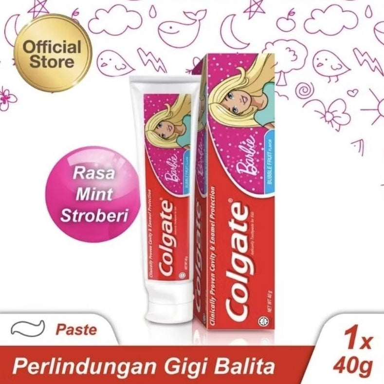 Colgate Kids Barbie Pasta Gigi Anak Stroberi Mint 40 g