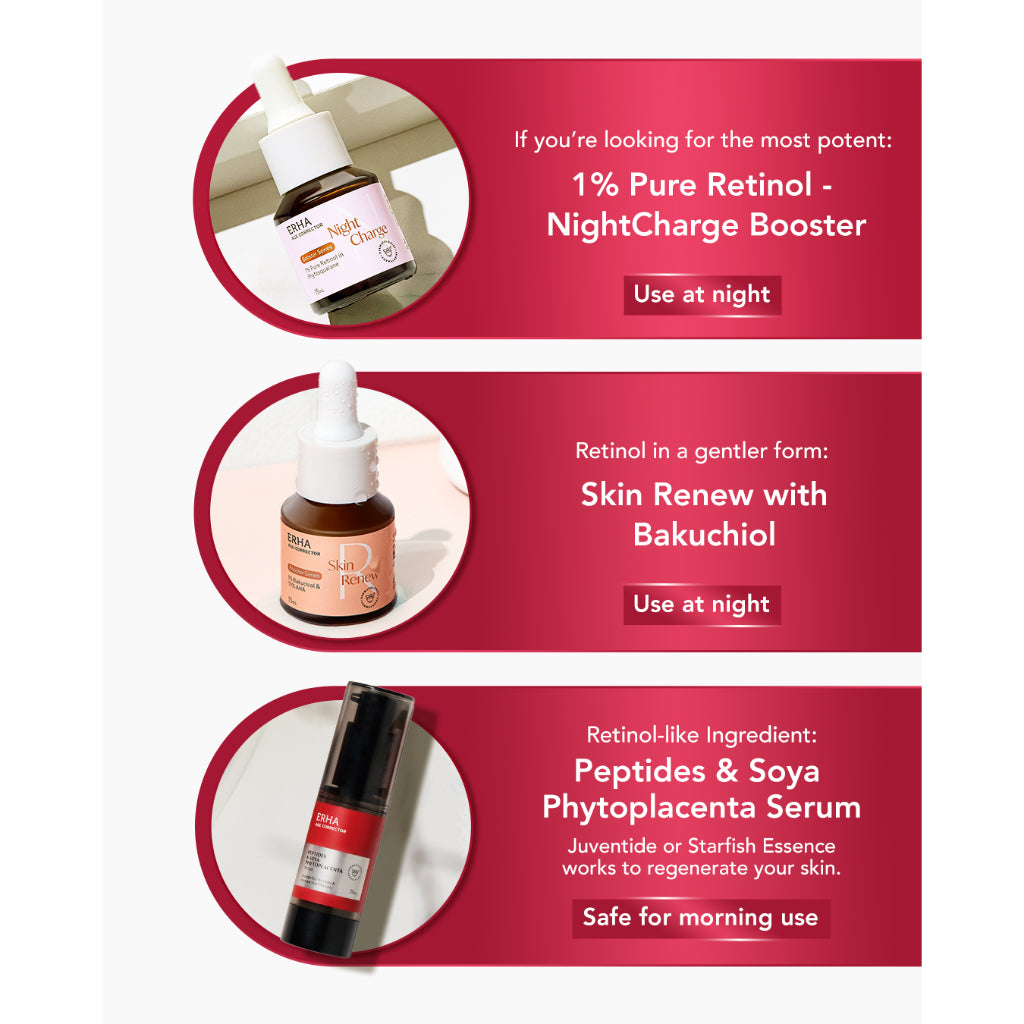 ERHA Age Corrector 1% Pure Retinol Night Charge Booster HYDRATING PURE RETINOL | Booster Awet Muda | Jojoba Oil | Phytosqualane | Melembabkan | Mengurangi Kerutan Garis Halus Keriput | Mencerahkan | Kencang Cerah Plumpy Glowing