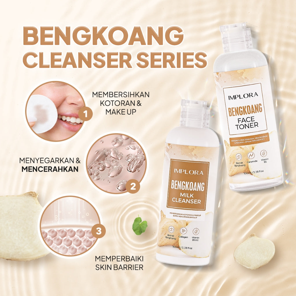 Implora Bengkoang Cleanser Series | Micellar water bengkuang pembersih wajah | Mencerahkan dan Melembapkan Kulit