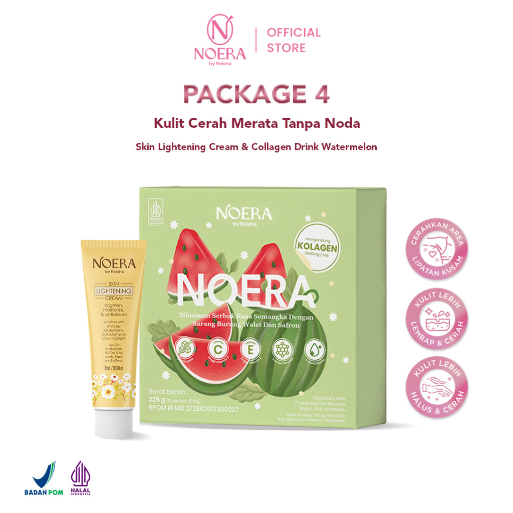 Noera Paket Collagen Drink Improved Formula + Skin Lightening Cream 15ml