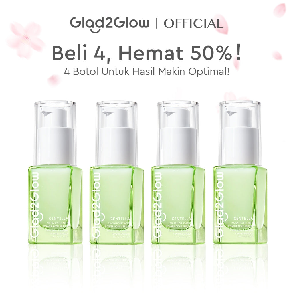 [Hemat 4PCS] Glad2Glow Serum Series - Brightening Mencerahkan Mengurangi Flek Menghaluskan Kulit Meratakan Warna Skincare Kulit Memudarkan Jerawat Niacinamide AHA BHA Centella 377 Perawatan Kulit Peeling Lembut Eksfoliasi Tidak Perih g2glow official store