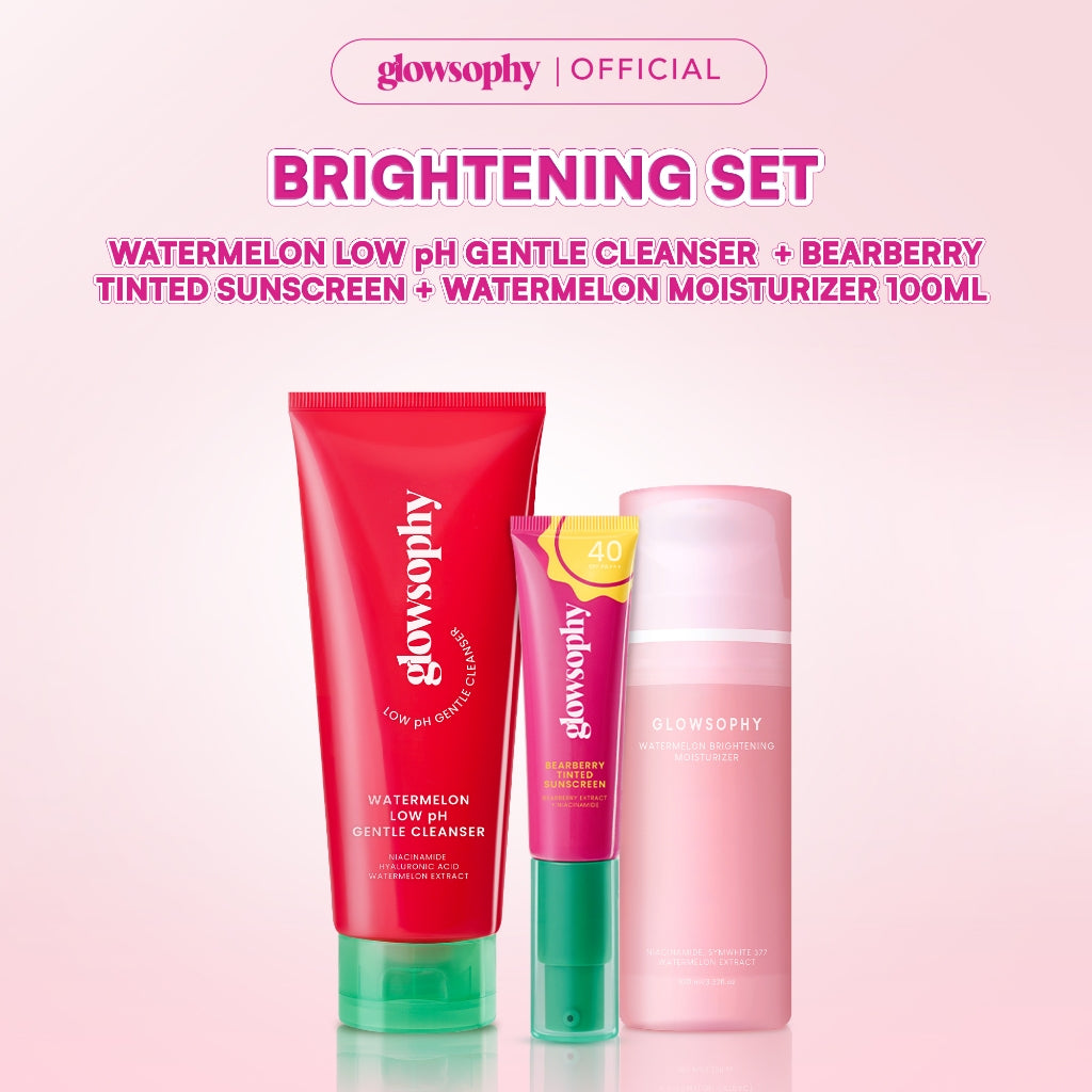 Glowsophy Bundle 3in1 Basic Skincare Gentle Cleanser + Moisturizer 100ml + Sunscreen