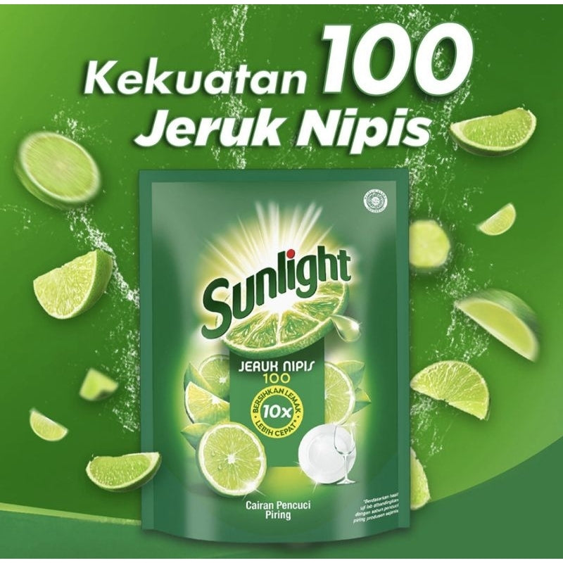 Sunlight Sabun Cuci Piring Jeruk Nipis Refill 910 ml