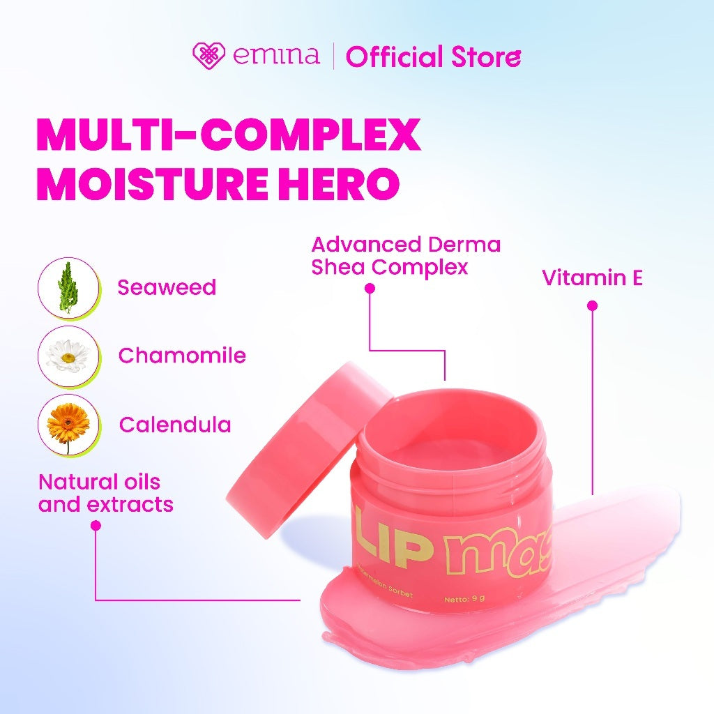 [SPECIAL 11.11] Emina Lip Mask x Musik Tiger - Masker Perawatan Bibir Lembab, High-Moisture Tech, Mencerahkan bibir, menghaluskan dan melembabkan
