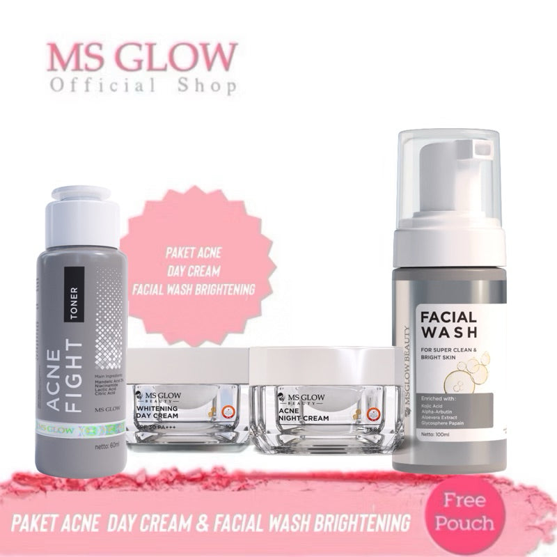 MS GLOW PAKET WAJAH  bonus produk & pouch
