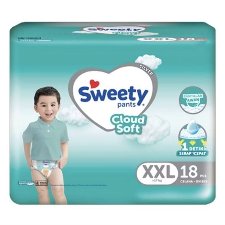Sweety Silver Cloud Soft Popok Celana Bayi XXL 18 pcs