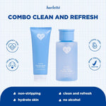[2 PCS BUNDLING MICELLAR WATER] Harlette Oat Mild Micellar Water 250 mL + Oatmilk Gentle Facial Wash 100 g