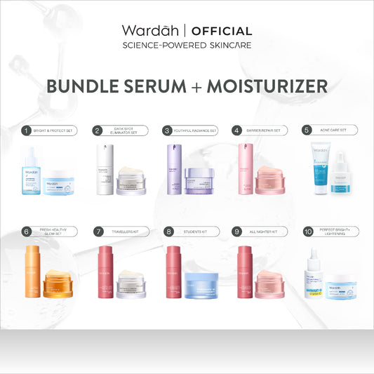 WARDAH Perfect Set Moisturizer + Serum For Perfect Result (Symradiance, Peeling, Brightening, Dark Spot Eliminator, Barrier Repair, Youthful Skin, Acne Care, Glowing) - Skincare