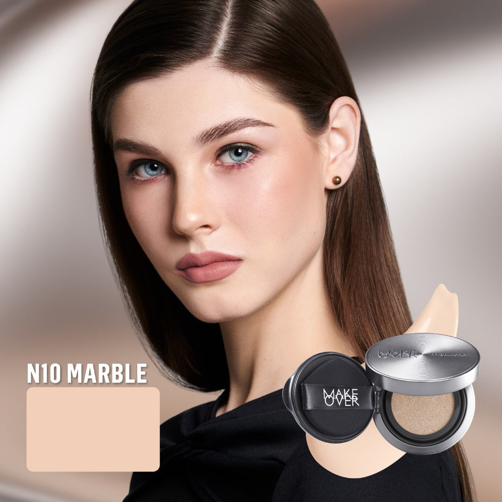 [SPECIAL 11.11] NEW! MAKE OVER Hydrastay Prismatic Glass Cushion - Glow Aqeela Sargio Cushion Plumpy Tahan Cuaca Panas Lembab Anti Crack Smudgeproof Tidak Cakey Tidak Crease High Coverage Tahan Banting Radiant Foundation Compact Makeup