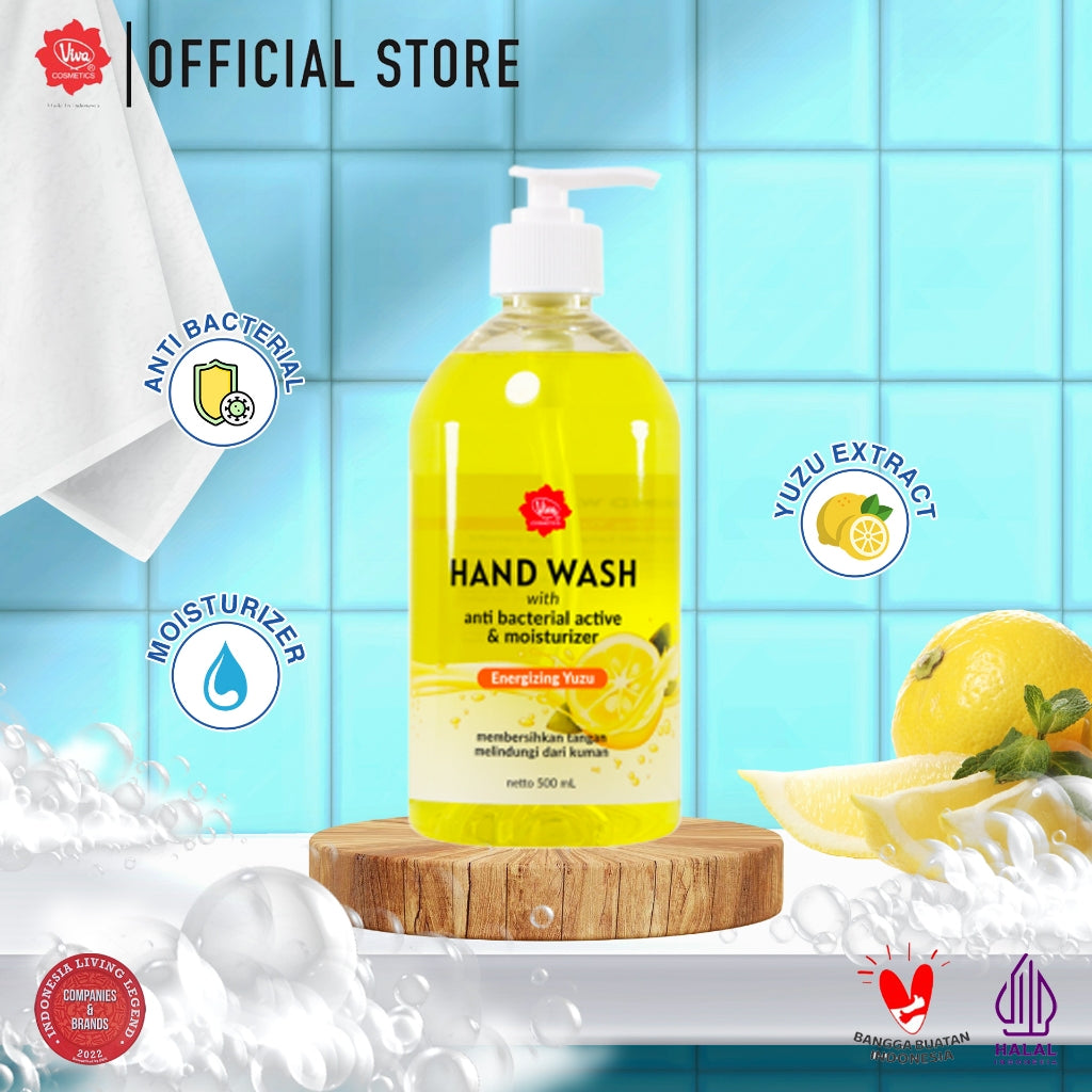 Viva Hand Wash with Antibacterial Active & Moisturizer (Sabun tangan ANTI BAKTERI & ANTI KUMAN) - tersedia 3 varian - 500 ml