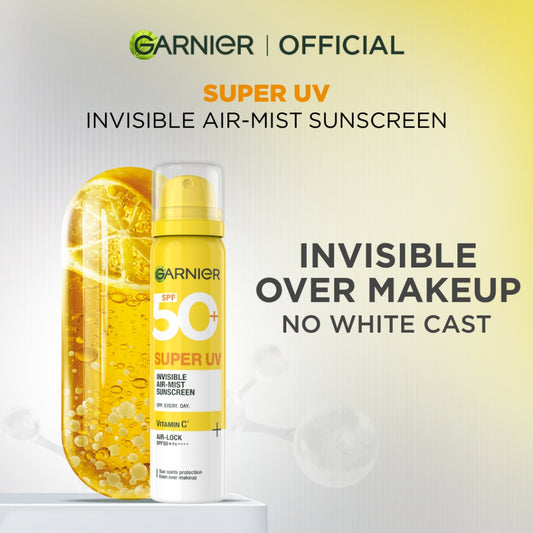 GARNIER Super UV Invisible Air-Mist Sunscreen SPF50+ PA++++ 75 ml | Sunscreen Spray UV Mist Sun Shield Tabir Surya