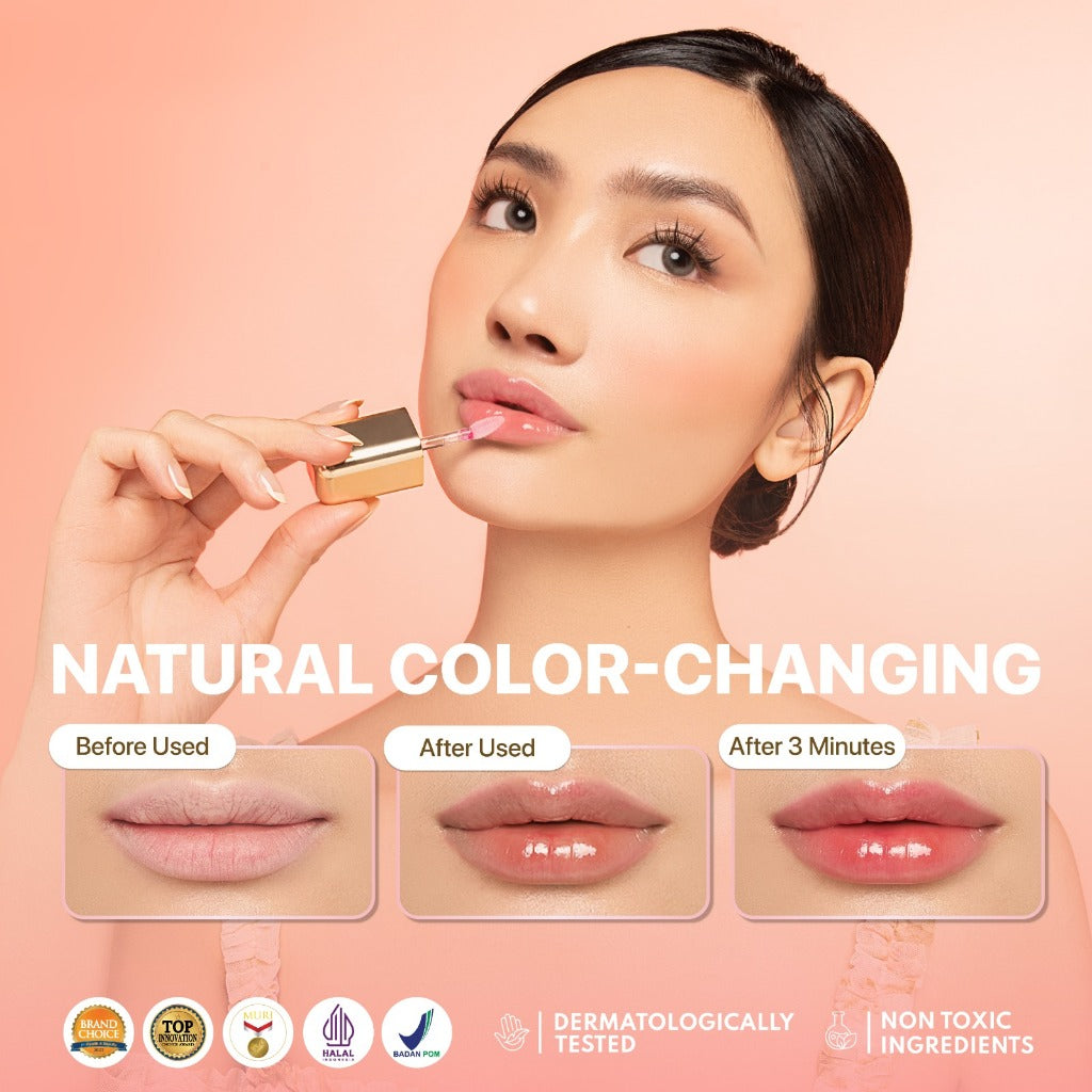 NEW BUNDLE - NPURE Centella Asiatica Flawless Matte Power Cushion + Power Glow Lip Oil Rose Pink Marigold Peach / Set Makeup / Daily Use / Makeup Harian / Makeup kulit Berjerawat / Makeup Bibir Kering