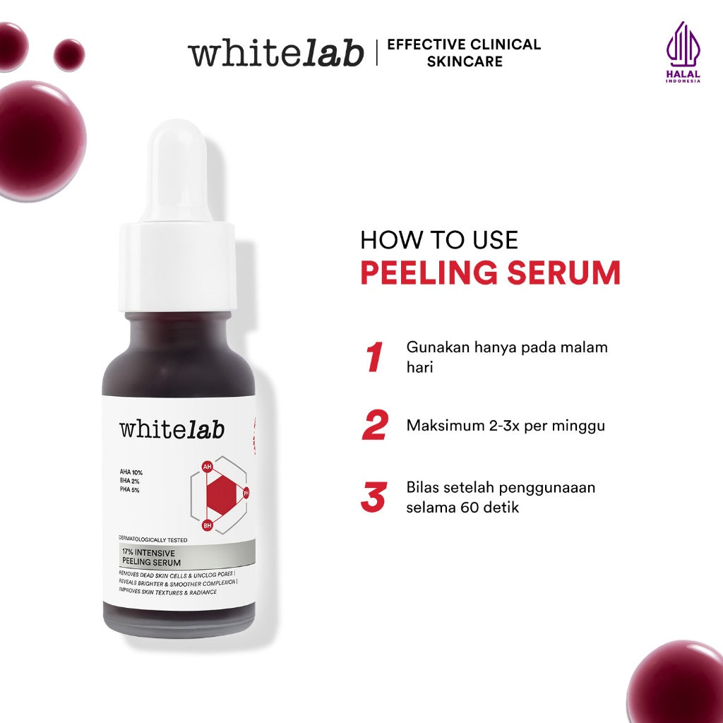Whitelab 17% Intensive Peeling AHA BHA PHA Serum - Serum Eksfoliasi Pengangkat Sel Kulit Mati Memperbaiki Tekstur Kulit Sebum Melting Komedo [BPOM]