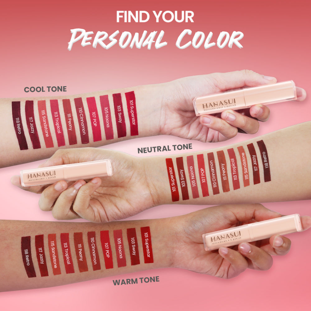 HANASUI Mattedorable Hydrate Lipstick | Long Wearing | Lipstick Anti Geser | Double Moisturizing | Lipstick Viral