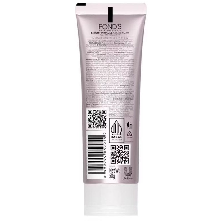 Ponds Bright Miracle Niasorcinol Pembersih & Pencerah Wajah Foam 50 g