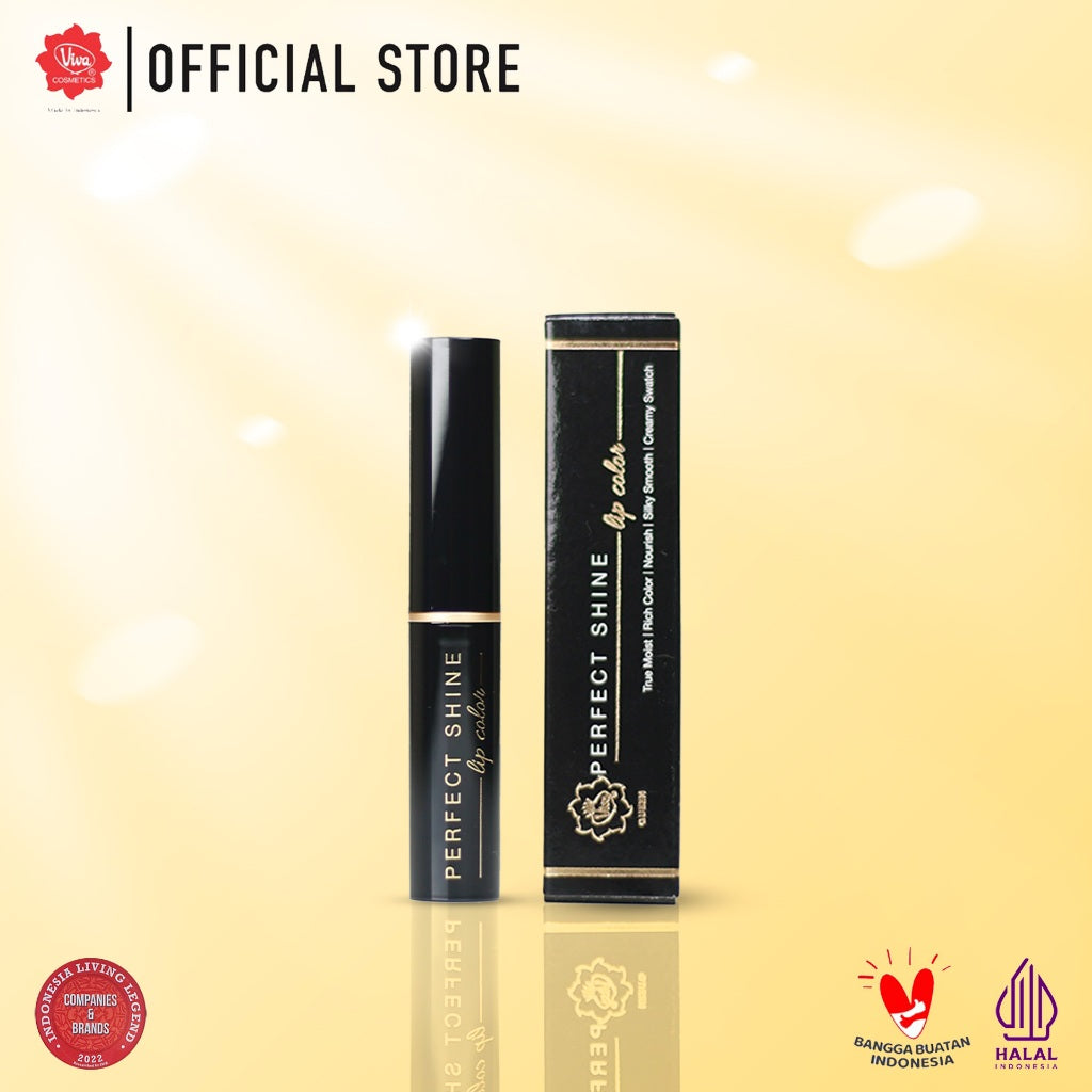Viva Queen Perfect Shine Lip Color - RICH COLOR, CREAMY SWATCH, SILKY SMOOTH & NOURISH (with OMEGA 3 & Aloe Butter - tersedia 10 varian warna)