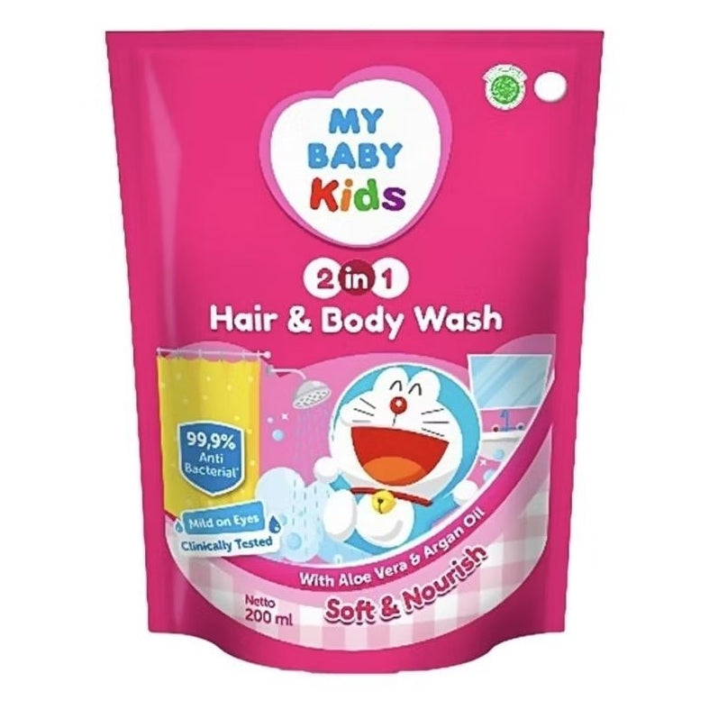 My Baby Kids Sampo & Sabun Mandi Soft & Nourish Doraemon Refill 200 ml