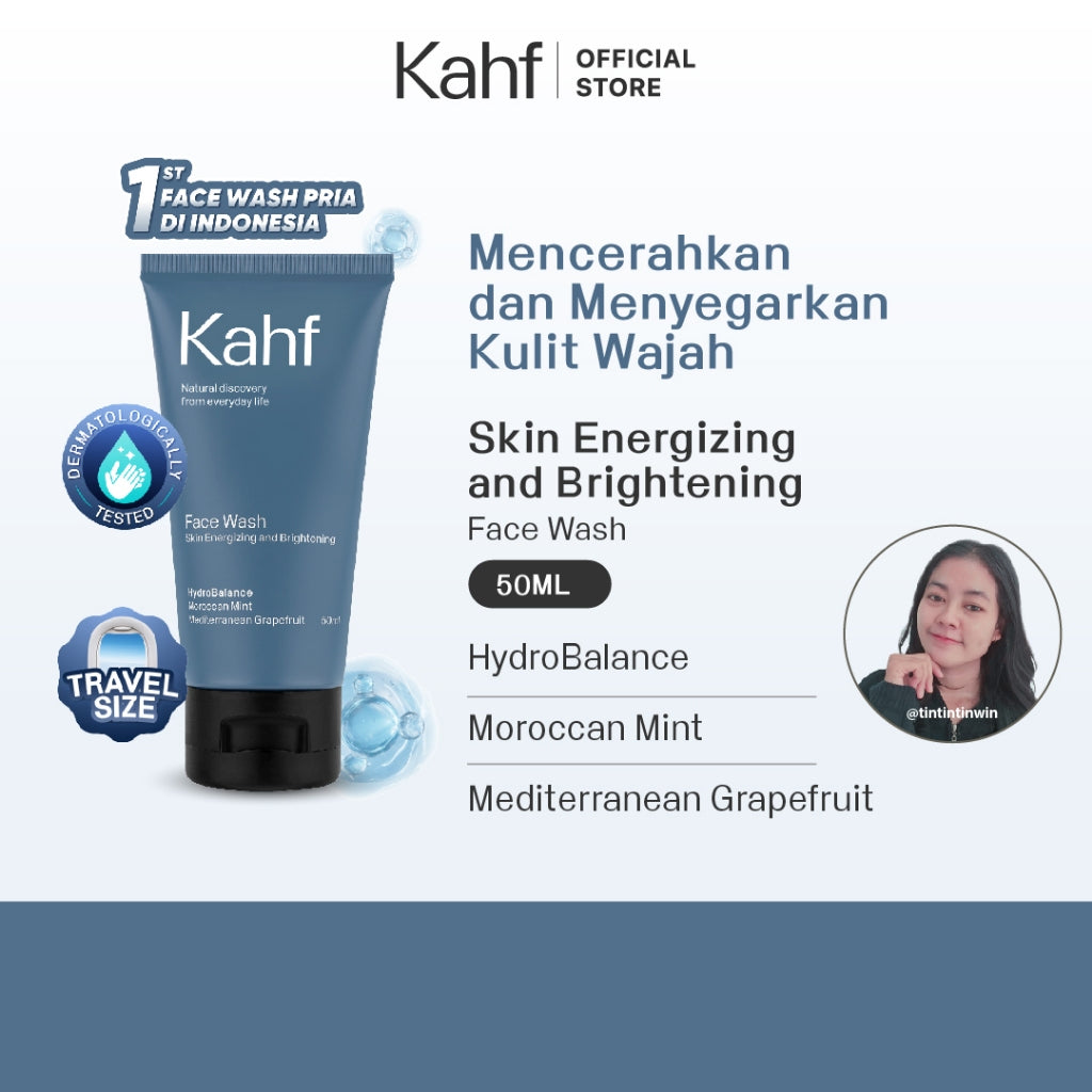 [TINTINTINWIN'S PICKS] Kahf Face Wash Skin Energizing and Brightening 50 ml - Sabun Cuci Muka Pria untuk Mencerahkan Wajah