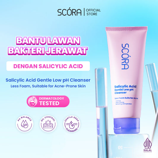 SCORA Salicylic Acid Gentle Low pH Cleanser Sabun Cuci Muka Oily Acne Prone Skin Friendly 100 ml