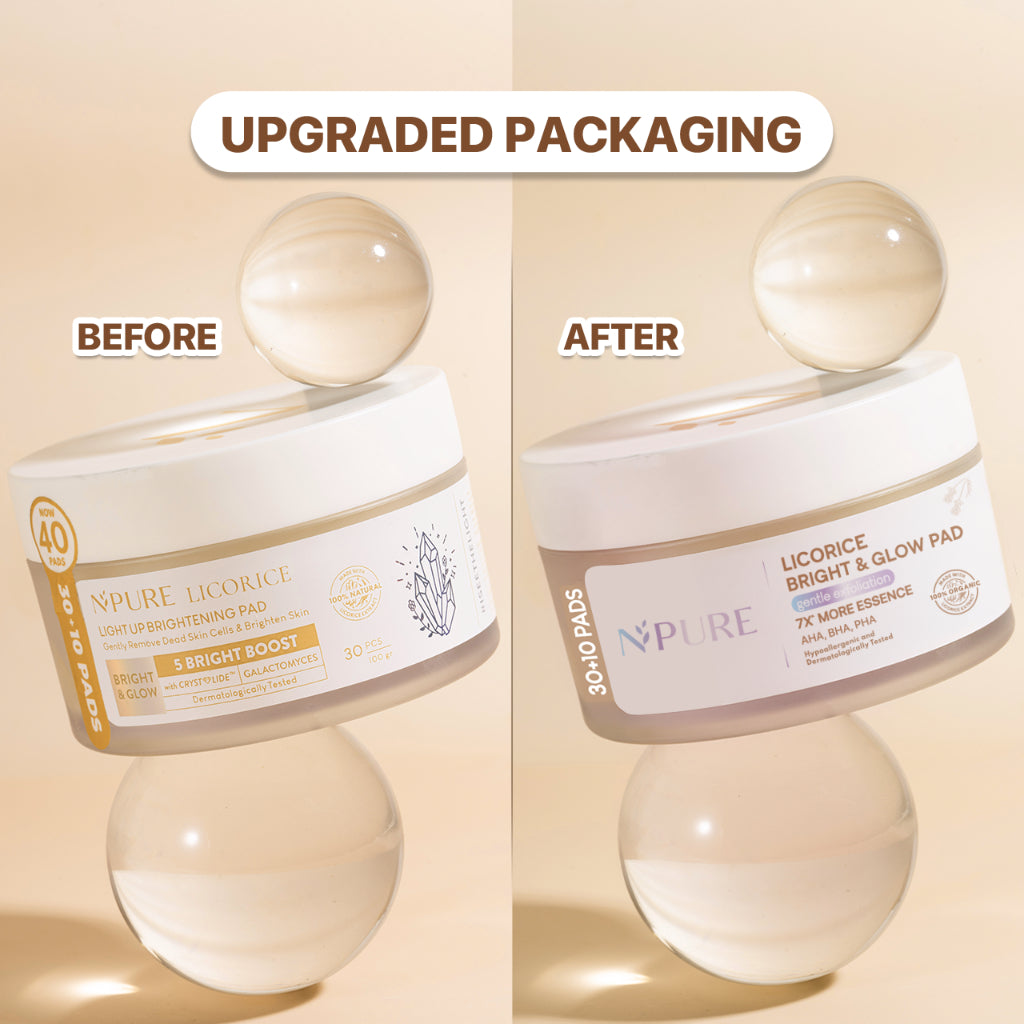 LICORICE PAD - NPURE Brightening Exfoliating Pad Licorice / Light Up / Kapas Wajah Exfoliasi Cerah Glowing