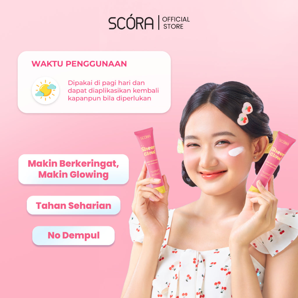 [Hero] SCORA Sheer Glow Tone Up Cream 30 Gr Tone Up Viral Mencerahkan Secara Natural