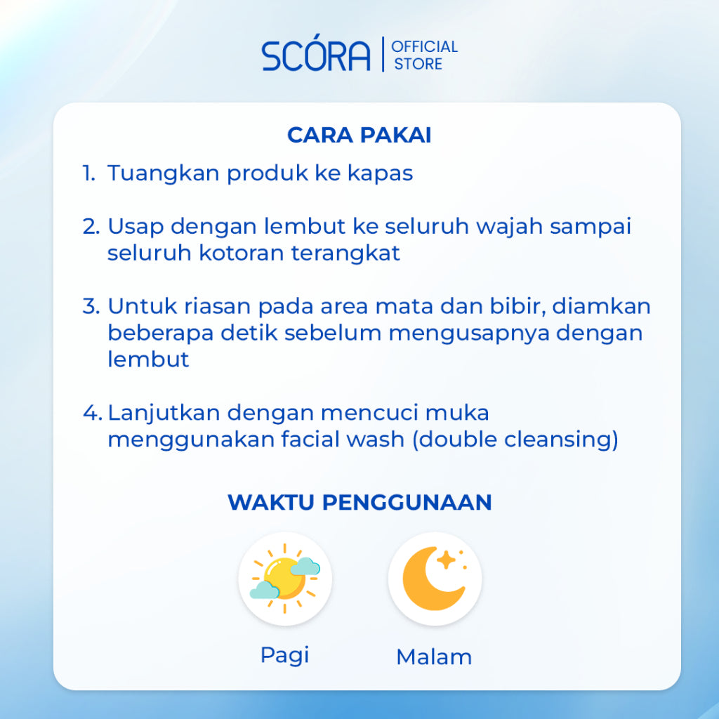 [PAKET DOUBLE CLEANSING IRIT] SCORA Gentle & Soothe Micellar Cleansing Water 100 ml + SCORA Salicylic Acid Gentle Low pH Cleanser 100 ml 2 PCS