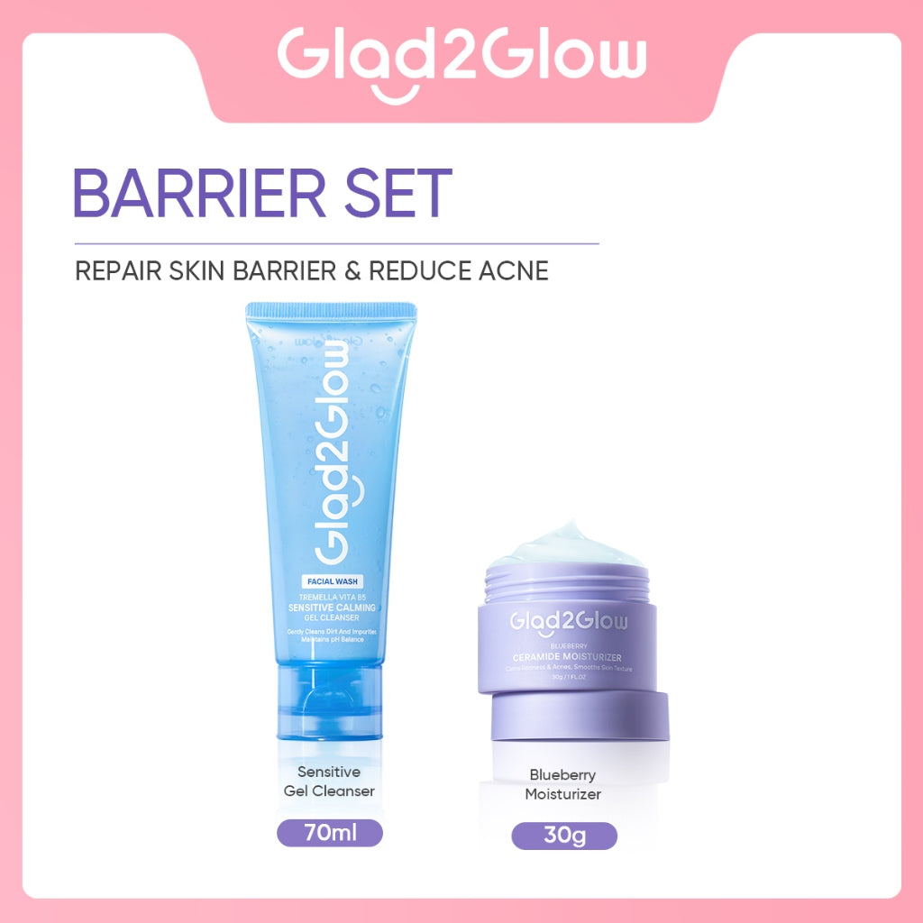 GLAD2GLOW Tremella Vita B5 Sensitive Calming Moisturizer | Gel Day & Night Cream Skincare g2g Pelembab Wajah Pemutih Wajah Mencerahkan g2glow official store