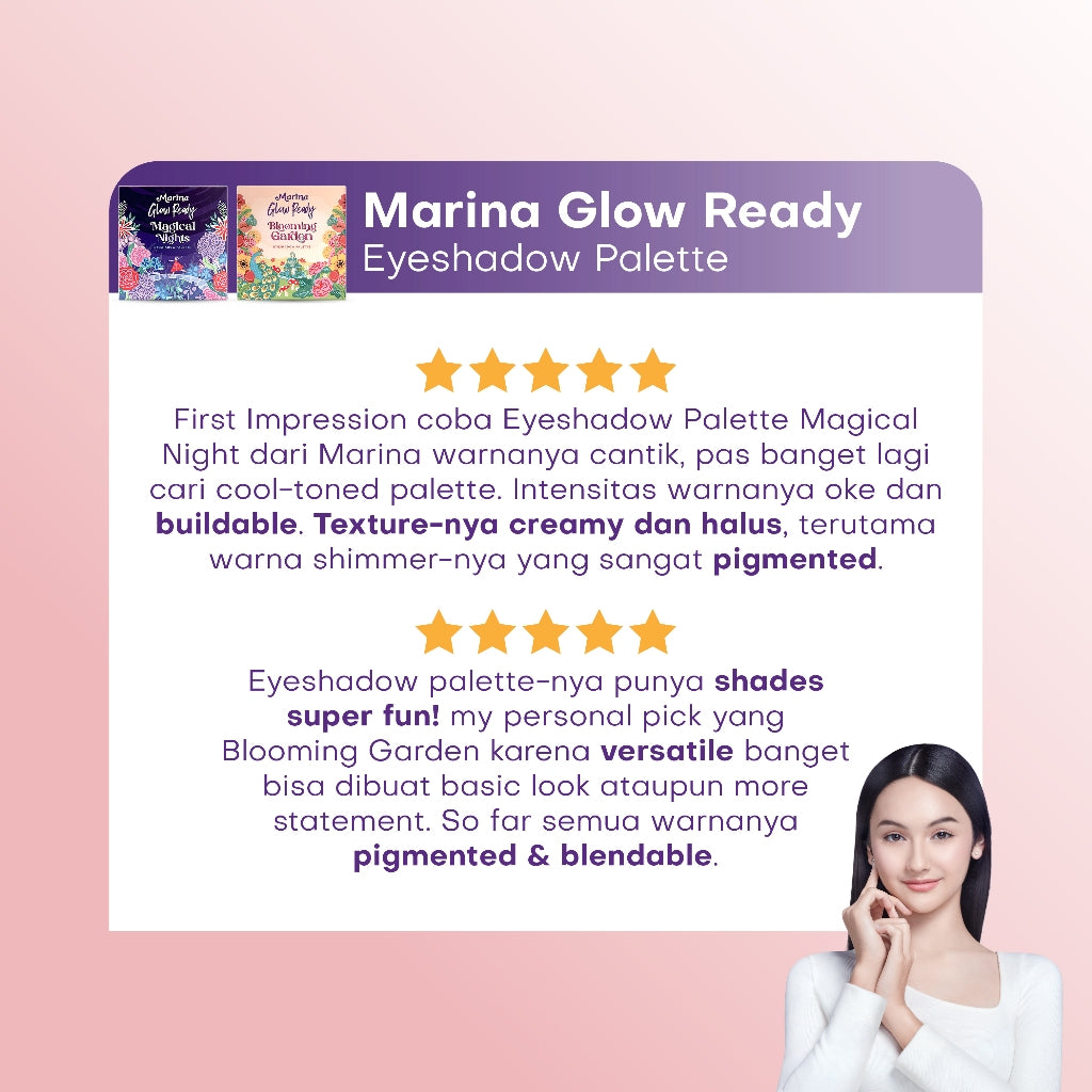 Marina Glow Ready Eyeshadow Palette Blooming Garden & Magical Nights 9g - [Exp Date : 08.2027]
