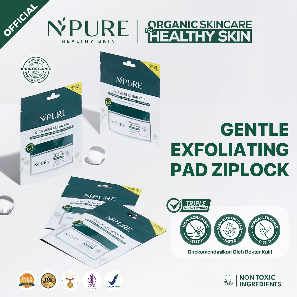 NPURE Acne Clear Pad Cica Sachet / Licorice Light Up Brightening Pads ZipLock