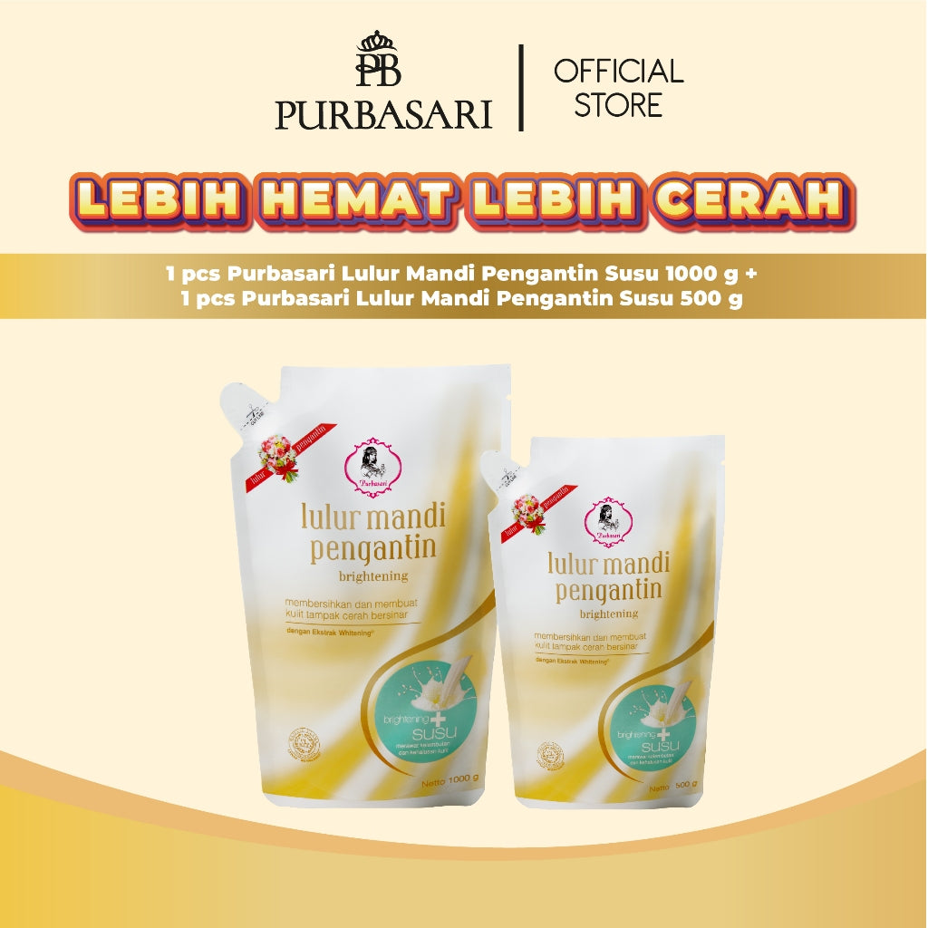 [Lebih Hemat Lebih Cerah] Purbasari Lulur Mandi Pengantin 1kg + Lulur Mandi Pengantin 500gr