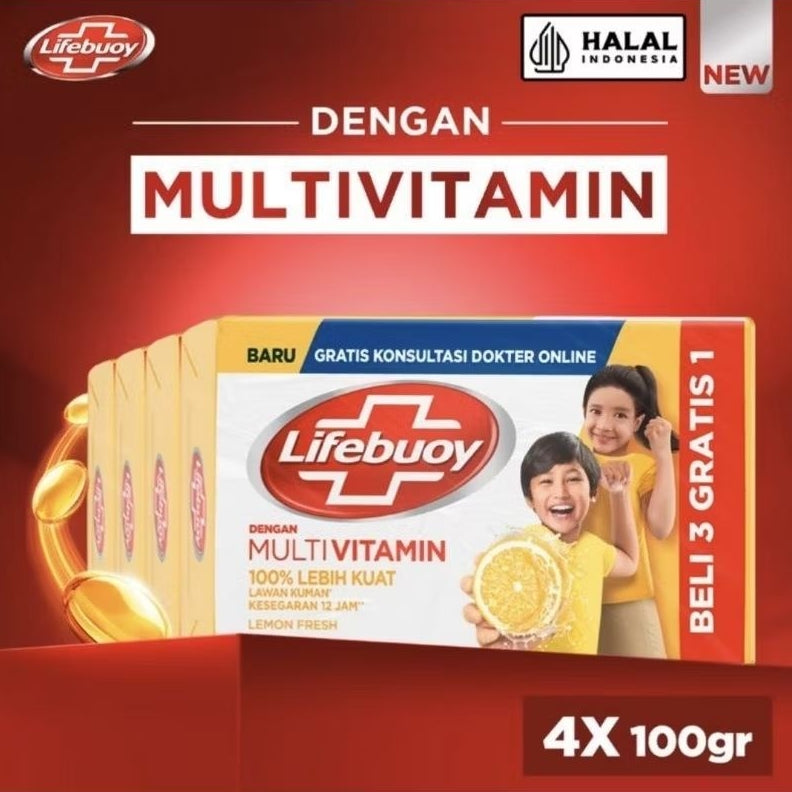 Lifebuoy Sabun Mandi Batang 4 x 100 g