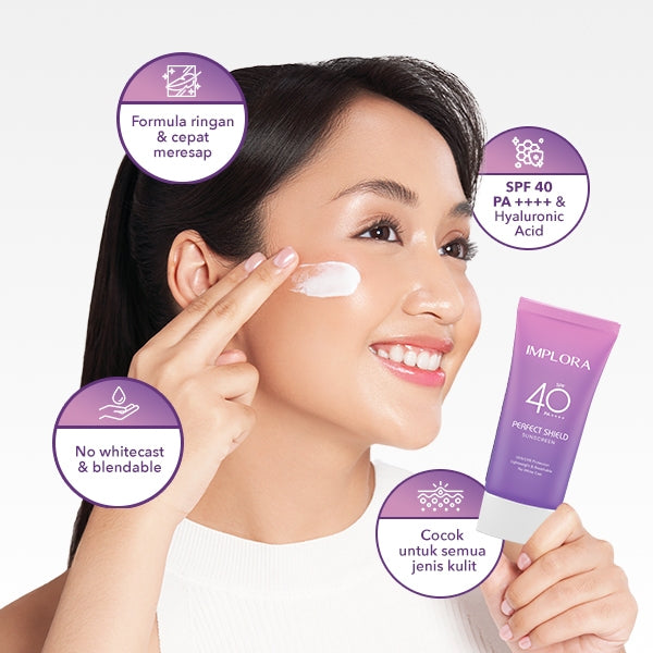 Implora Perfect Shield Sunscreen | Sunblock Wajah | Hyaluronic Acid Extract
