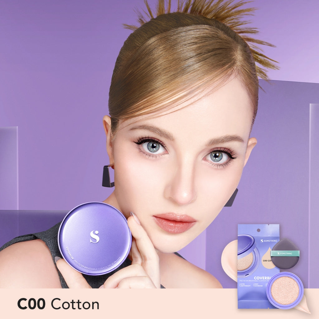 SOMETHINC [2 PCS] Bundle Refill CoverBlur Pro Filter Breathable Cushion SPF 40 PA++++ + Copy Paste Tinted Sunscreen SPF 40 PA++++ |  Seamless Cushion Dengan High Coverage, Smooth Satin Finish, Ringan Digunakan | Skin Tint Ringan Dengan Finish Dewy