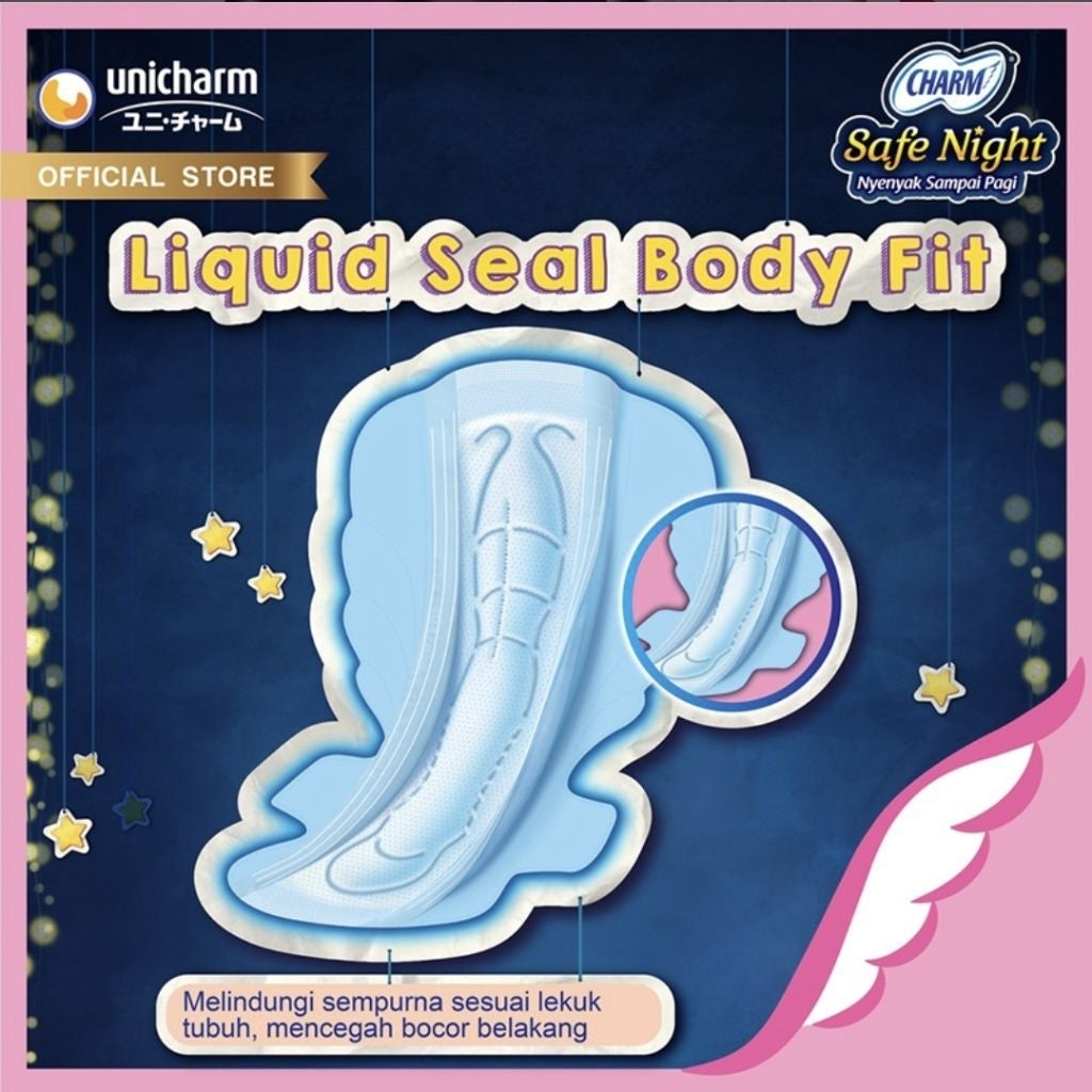 Charm Safe Night Pembalut Wanita Wing Malam 42 cm 7 pcs