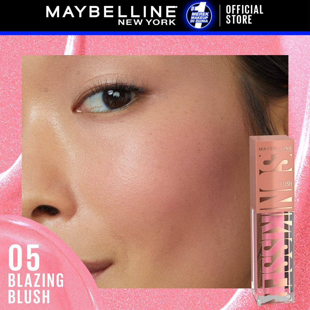MAYBELLINE OFFICIAL Sunkisser Liquid Blush 5.4mL Instant Fresh Cheeks Glow Matte Cream Blush Liquid Blush Highlighter Blush On Cair Buildable Mudah Di Blend Pigmented Ringan Tahan Lama Tinted Serum