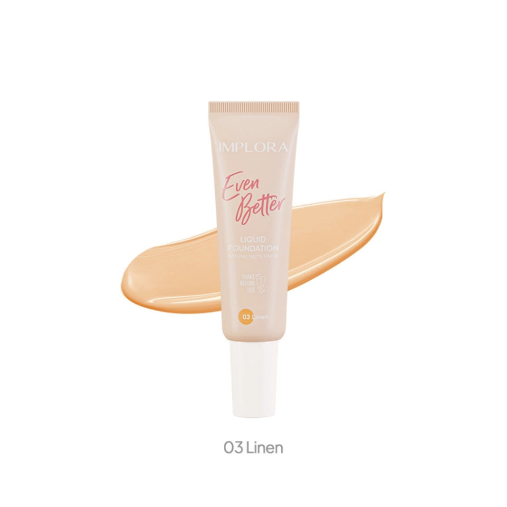 Implora Even Better Liquid Foundation | Natural Cover | Lightening Wajah | Concealer Dark Spot